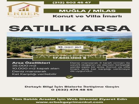 MUĞLA MİLAS'TA DENİZ MANZARALI SATILIK ARSA